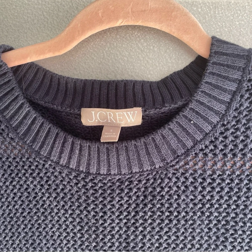 J. Crew Crochet crewneck beach sweater